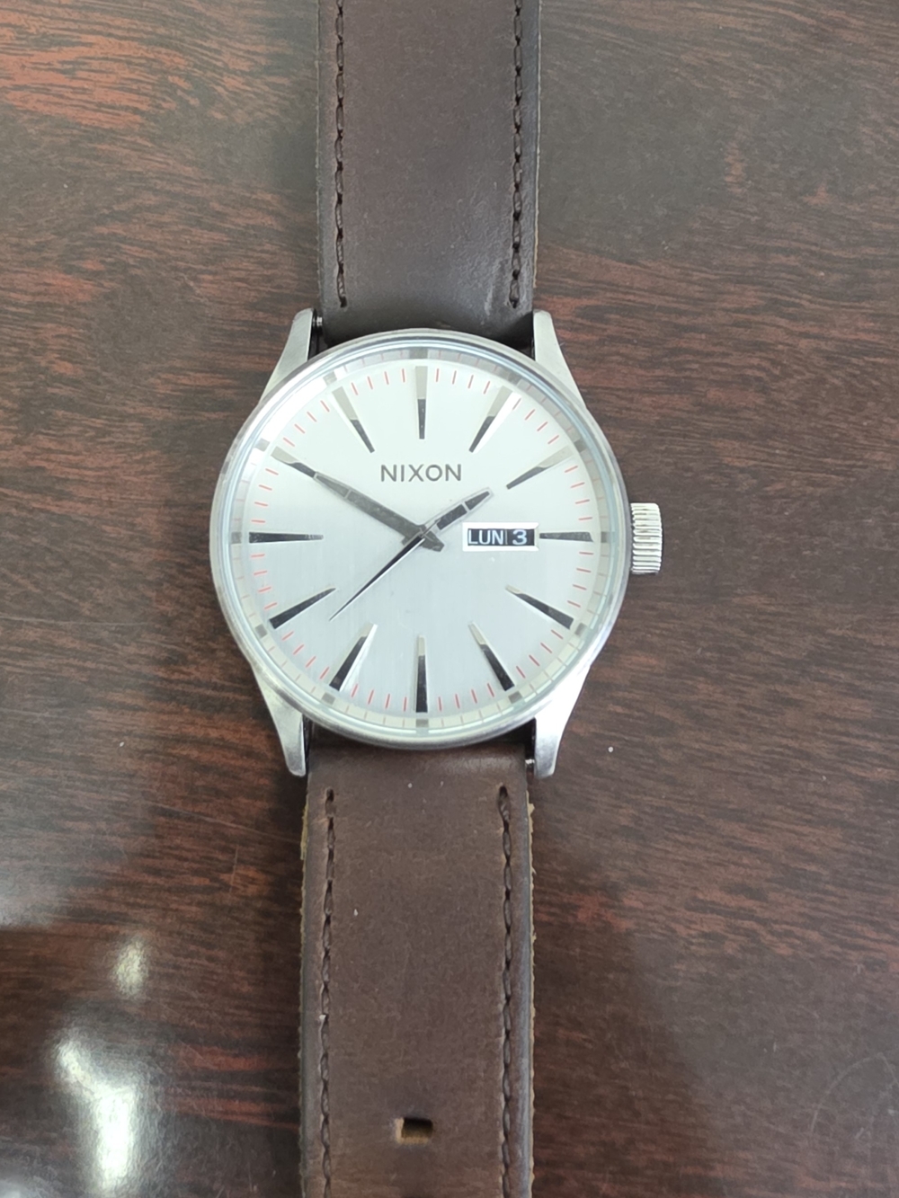Nixon Sentry Leather Watch